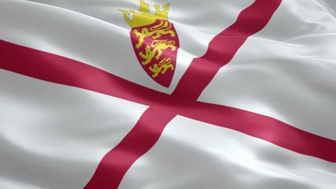 National flag of Jersey waving in the wind high quality seamless loop for o.. Stock Footage 334343608