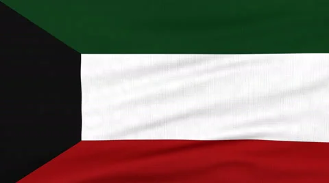 National flag of Kuwait flying on the wind Stock Footage 65792218