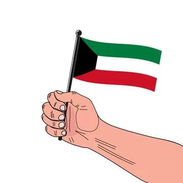 National flag of  Kuwait Stock Illustration