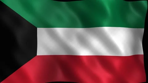 National flag of kuwait waving in the wind. 4K Video stock 344047070