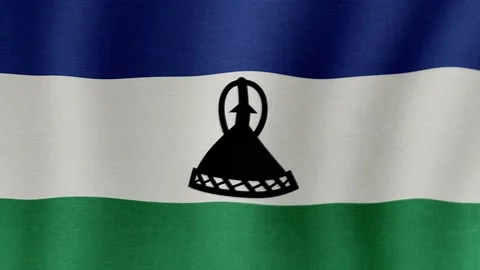 The national flag of Lesotho Video stock 201267662