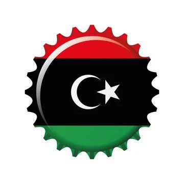 National flag of Libya on a bottle cap. Vector Illustration Stock Illustration