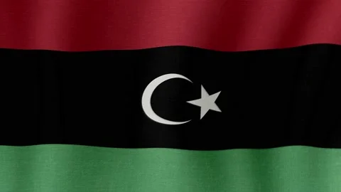 The national flag of Libya Stock Footage 201267911