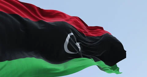 National flag of Libya waving on a clear day. Stock-Footage 329675193