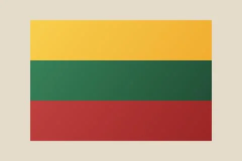 National Flag of Lithuania displayed as a square icon, a simple and patriot.. Stock Illustration