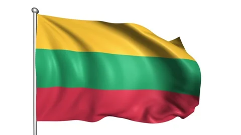 National Flag of Lithuania Waving Seamless 4K Animation Background Stock Footage 332815225