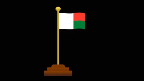 National flag of Madagascar Stock Footage 195014393