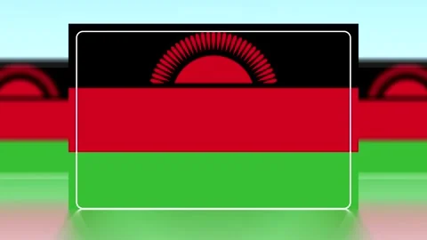 National flag of malawi featuring horizontal stripes of black red and green.. Vídeos de archivo 343651259