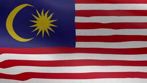 National Flag of Malaysia, Seamless loop Malaysia flag animation. Stock Footage 235787063