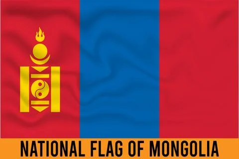 NATIONAL FLAG OF MONGOLIA 3D EFFECT Stock Illustration