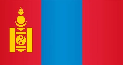 National flag of Mongolia. Vector element Stock Illustration