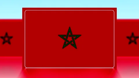 National flag of morocco featuring a green pentagram on a vibrant red backg.. Vídeo Stock 343651774