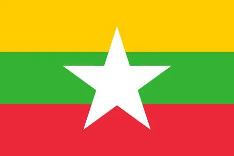 National Flag of Myanmar Stock Illustration