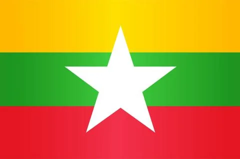 National flag of Myanmar. Vector element Illustrazione stock