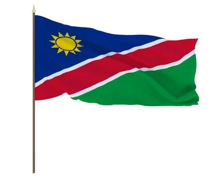 National flag of Namibia. Background for editors and designers. National holi Stock Illustration