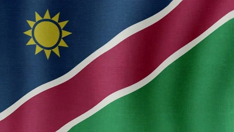 The national flag of Namibia Stock Footage 202150367