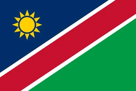 National Flag of Namibia, Namibia sign, Namibia Flag Stock Illustration