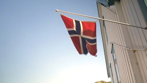 National flag of Norway Stock Footage 125865609
