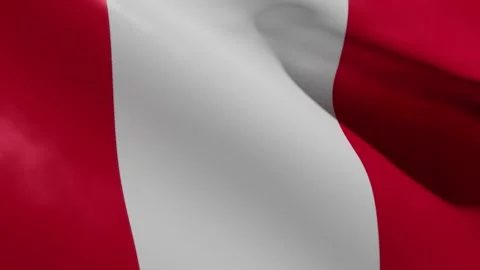 NATIONAL FLAG OF PERU Stock Footage 186614316