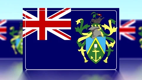 National flag of Pitcairn Islands featuring the Union Jack and the official.. Video stock 343652470
