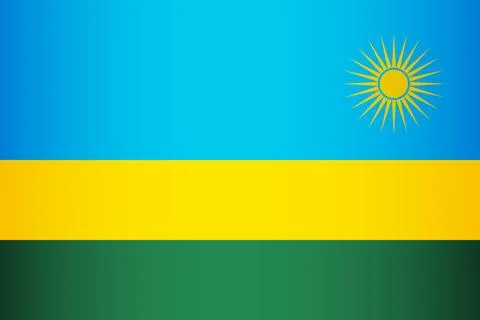 National Flag of the Republic of Rwanda. Vector symbol of the state Illustrazione stock