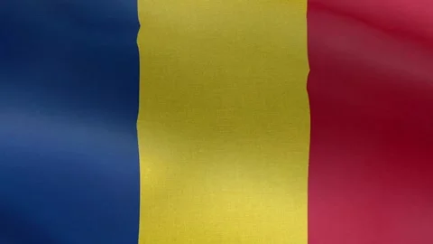 National Flag of Romania, Seamless loop Romania flag animation. A beautiful view Stock Footage 235787601