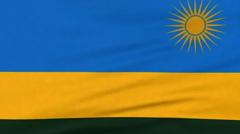 National flag of Rwanda flying on the wind Stock Footage 65792803
