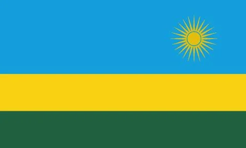 National Flag Rwanda Stock Illustration