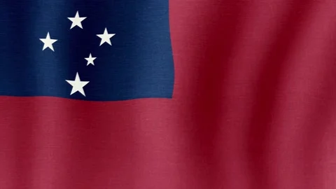 The national flag of Samoa Stock Footage 203337451