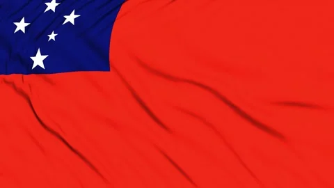 National flag of Samoa. Seamless flag Samoa waving in the wind Stock Footage 307830124