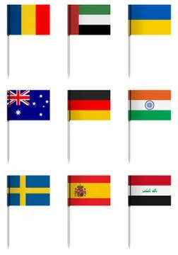National flag set Stock Illustration