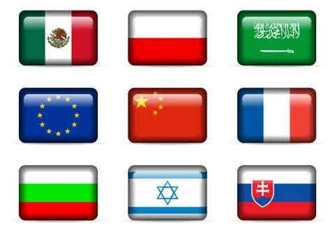 National flag set Stock Illustration