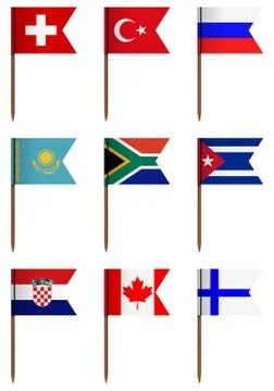 National flag set Stock Illustration