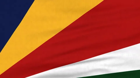 National flag of Seychelles flying on the wind Stock Footage 65793089