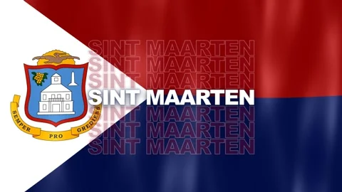National Flag - Sint Maarten Stock Footage 346332980