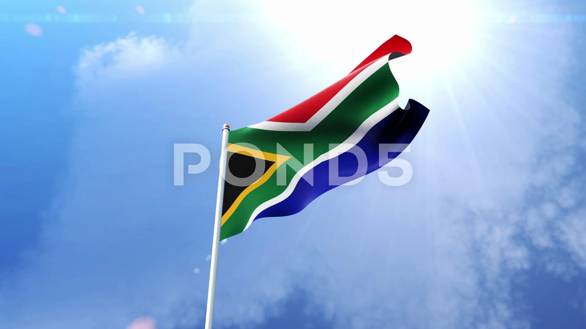 National Flag of South Africa Waving in ... | Stock Video | Pond5