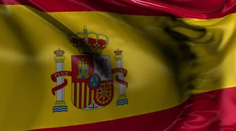 National Flag of Spain Stock Footage