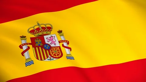 The national flag of Spain Stock Footage 126560717