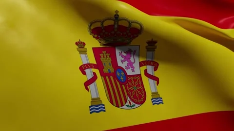 NATIONAL FLAG OF SPAIN Stock Footage 187042993