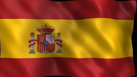 National flag of spain waving in the wind. 4K Video stock 344047242