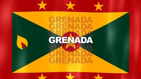 National Flag - St Georges - Saint George Parish - Grenada Stock Footage 346224804