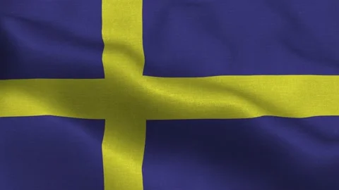 National flag of Sweden waving in the wind in 4K Stock Footage