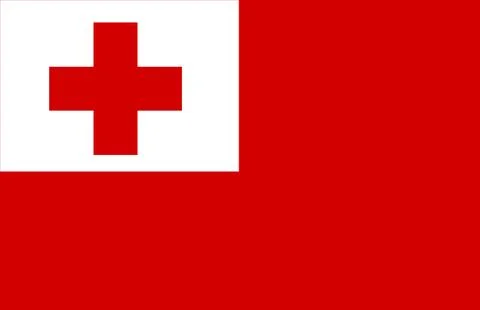 National flag of Tonga Stock Illustration