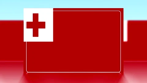 National flag of Tonga isolated on a bright glossy surface background Video stock 343657456