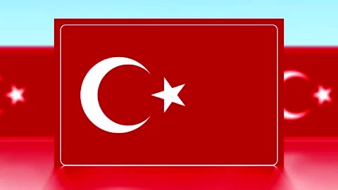 National flag of turkey with crescent and star in a simple clean graphic de.. Stock Footage 343661255