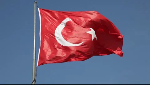 National flag of Turkey Видео 6930436