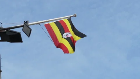 The national flag of Uganda Stock Footage 134123018
