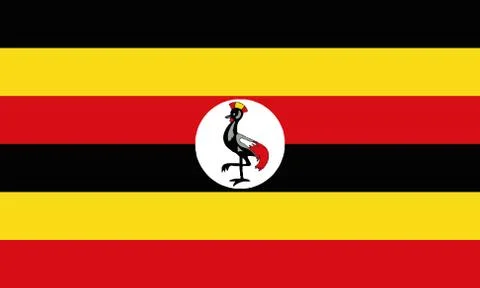 National Flag Uganda Stock Illustration