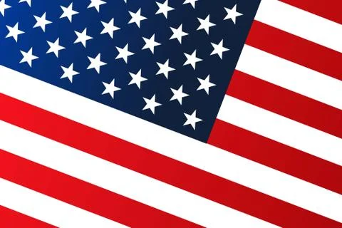 National flag of The United States of America with red stripes and white stars Stock Illustration