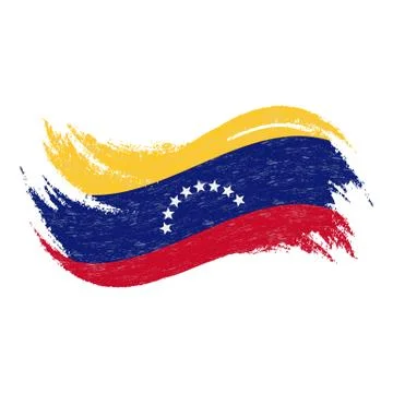 National Flag Of Venezuela, Designed Using Brush Strokes,Isolated On A White Stock Illustration